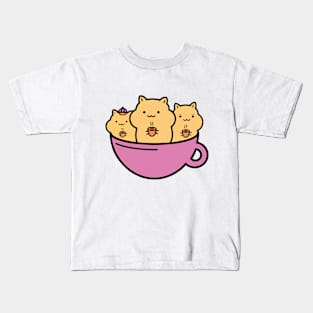 humster family in coffee cup Kids T-Shirt